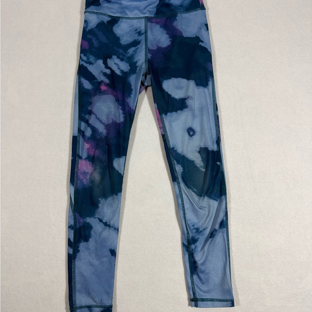 Tek Gear Girls’ Blue and Purple Tie-Dye Leggings size Medium/8